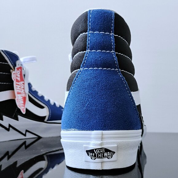 Vans Men Sk8-Hi Bolt Suede/Canvas High Top Sneaker in Beautiful True Blue/Black - Picture 8 of 13